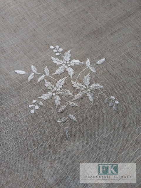 OBRUS MOLI 140x200 NATURA LEN HAFT SHABBY CHIC FRANCJA