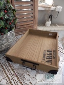TACA DREWNIANA DEKORACYJNA CARGO 39 CM RETRO SHABBY CHIC PROWANSJA LOFT