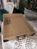 TACA DREWNIANA DEKORACYJNA CARGO 39 CM RETRO SHABBY CHIC PROWANSJA LOFT