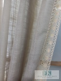ZASŁONA NATURA CIEMNY BEŻ KORONKA 140/250