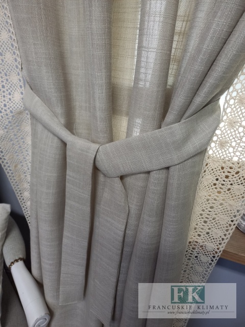 ZASŁONA NATURA CIEMNY BEŻ KORONKA 140/250