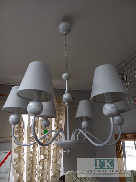 ŻYRANDOL lampa "CASSANDRA " 6 RAMIENNA sHABBY prowansja