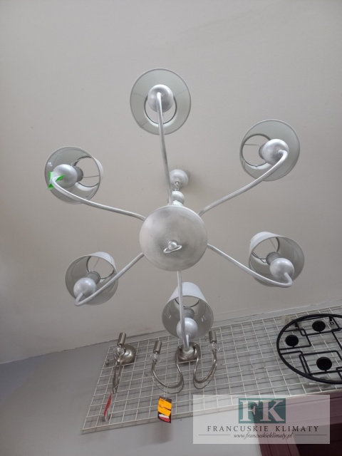 ŻYRANDOL lampa "CASSANDRA " 6 RAMIENNA sHABBY prowansja