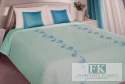 KŁ. NARZUTA PIKOWANA MIĘTOWA 220 X 240 CM BAWEŁNA SHABBY , PROWANSJA , VINTAGE