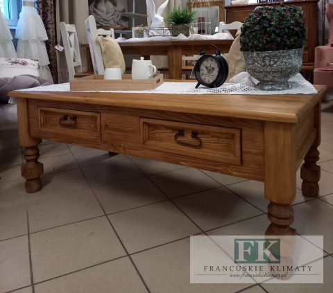lite drewno STOLIK KAWOWY PROWANSJA RUSTIC szer. 135 cm