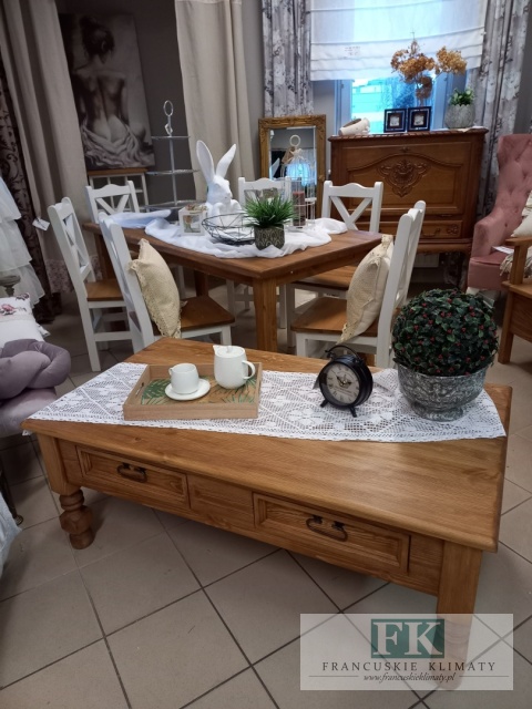 lite drewno STOLIK KAWOWY PROWANSJA RUSTIC szer. 135 cm
