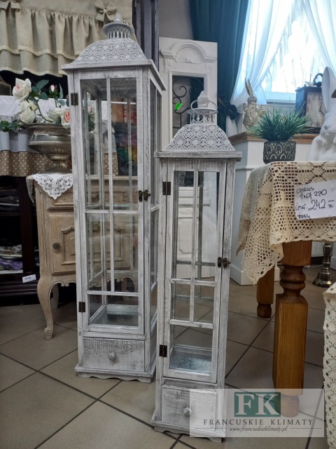 DREWNIANA LATARNIA , LAMPION Z SZUFLADĄ 127 cm