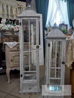 DREWNIANA LATARNIA , LAMPION Z SZUFLADĄ 127 cm