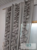 KOMPLET , ZASŁON ZASŁONY FALBANY PIONOWE Z TUBKAMI CYRKONIE 100/200 x 2 SZT NATURA , SZARE W STYLU PROWANSALSKIM , FRANCUSKIM