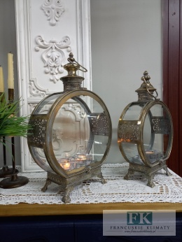 LATARNIA LAMPION METAL 58 CM , ZŁOTO ANTYCZNE