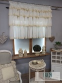 FIRANA Z FALBANAMI I KORONKĄ bawełnainą , 250/100 retro vintage BATYST