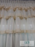 FIRANA Z FALBANAMI I KORONKĄ bawełnainą , 250/100 retro vintage BATYST