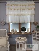 FIRANA Z FALBANAMI I KORONKĄ bawełnainą , 250/100 retro vintage BATYST