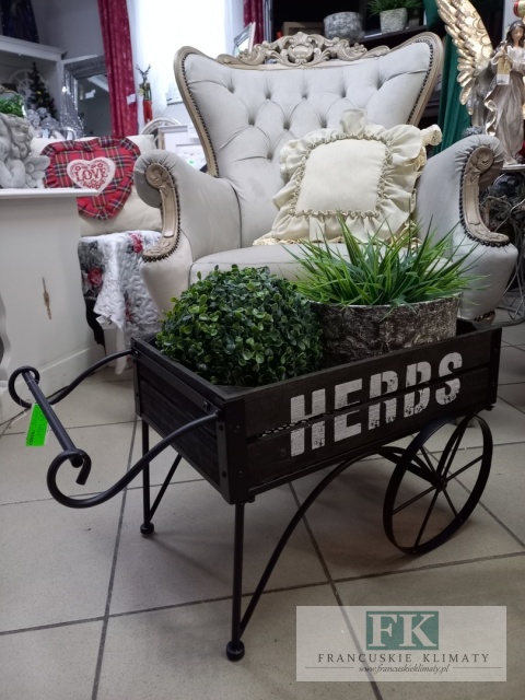 KWIETNIK W FORMIE WÓZKA "HERBS" 62 cm