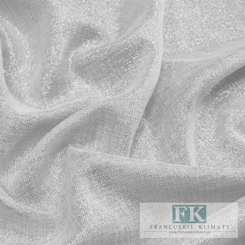 TKANINA Materiał ZASŁONY obrusy GLAMOUR GLANS 280 ŁAMANA BIEL