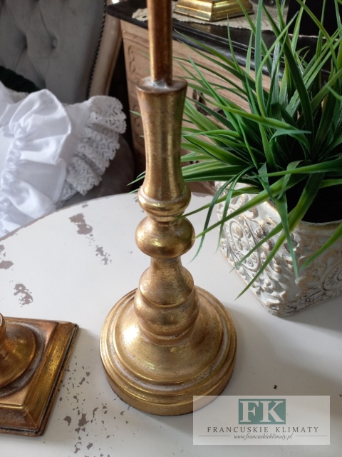 ŚWIECZNIK METALOWY ZŁOTY 79,5 CM