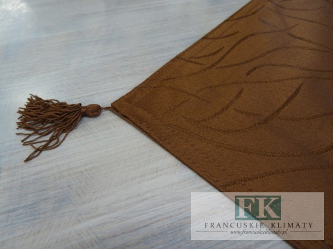 BIEŻNIK DEKORACYJNY BAROK CZEKOLADA 33x140 PROWANSJA SHABBY CHIC VINTAGE LOFT