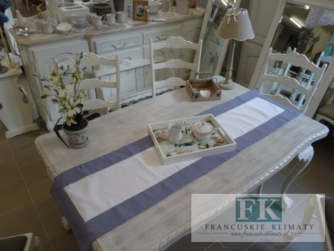 BIEŻNIK DEKORACYJNY NIEBIESKA KRATA 40X160 PROWANSJA SHABBY CHIC VINTAGE LOFT