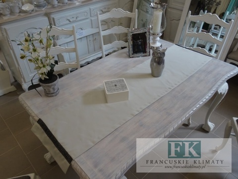 BIEŻNIK DEKORACYJNY DIAMENT 40X160 JASNOSIWY PROWANSJA SHABBY CHIC VINTAGE LOFT
