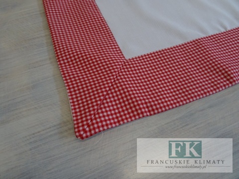 BIEŻNIK DEKORACYJNY CZERWONA KRATA 40X160 PROWANSJA SHABBY CHIC VINTAGE LOFT