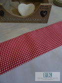 BIEŻNIK DEKORACYJNY CZERWONA KRATA 40X160 PROWANSJA SHABBY CHIC VINTAGE LOFT