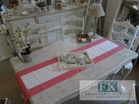 BIEŻNIK DEKORACYJNY CZERWONA KRATA 40X160 PROWANSJA SHABBY CHIC VINTAGE LOFT