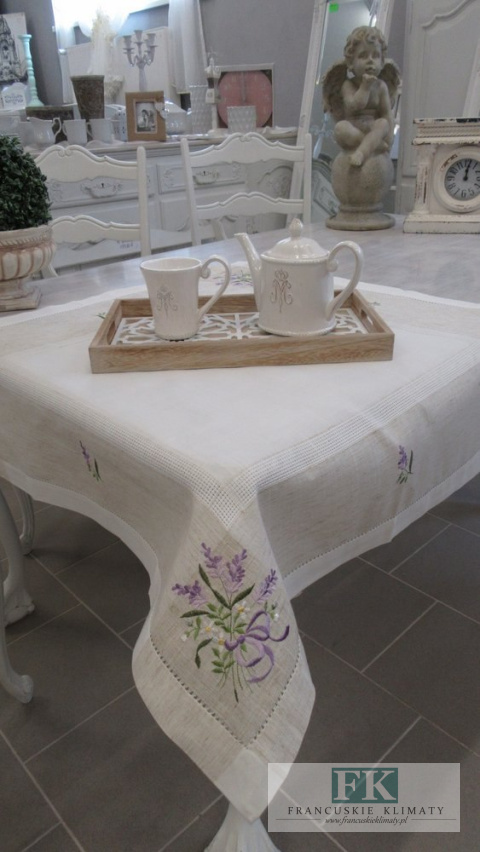 BIEŻNIK SERWETA BLOSSOM LAVENDER 85X85 PROWANSJA SHABBY CHIC VINTAGE LOFT