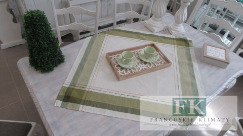 BIEŻNIK SERWETKA BLANCA 85X85 ZIELEŃ PROWANSJA SHABBY CHIC VINTAGE LOFT