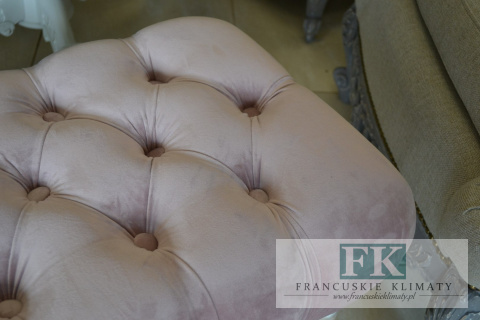 CHESTERFIELD 80 CM PUDROWY RÓŻ SIEDZISKO - PUFA - ŁAWECZKA shabby CHESTERFIELD 80 CM PUDROWY RÓŻ SIEDZISKO - PUFA - ŁAWECZKA shabby
