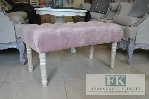 CHESTERFIELD 80 CM PUDROWY RÓŻ SIEDZISKO - PUFA - ŁAWECZKA shabby CHESTERFIELD 80 CM PUDROWY RÓŻ SIEDZISKO - PUFA - ŁAWECZKA shabby