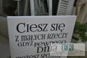 OBRAZ NA PŁÓTNIE 80X50 CIESZ SIĘ Z MAŁYCH RZECZY... PROWANSJA SHABBY płótno CUDO