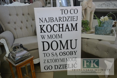 OBRAZ NA PŁÓTNIE 90X60 TO CO NAJBARDZIEJ KOCHAM... PŁÓTNO STYL NOWOCZESNY