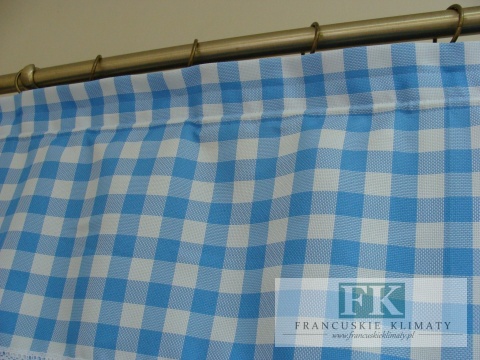 ROLETA,EKRAN,PANEL KRATA NIEBIESKO-BIAŁA BAWEŁNA 100 % PROWANSJA SHABBY CHIC