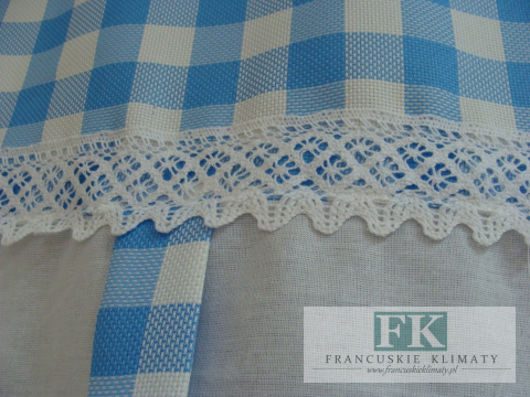 ROLETA,EKRAN,PANEL KRATA NIEBIESKO-BIAŁA BAWEŁNA 100 % PROWANSJA SHABBY CHIC