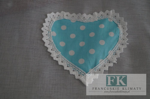 ROLETKA, EKRAN , PANEL NIEBIESKI-BIAŁY PROWANSJA , SHABBY, SZER 130 CM WYS 130 BATYST , BAWEŁNA KOLEKCJA SERCE