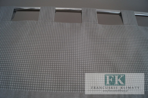 ROLETKA, EKRAN , PANEL PEPITKA SIWY-BIEL PROWANSJA , SHABBY, SZER 130 CM WYS 130 BATYST , BAWEŁNA KOLEKCJA SERCE