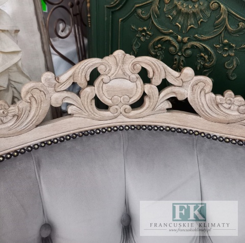 FRANCUSKI FOTEL PLUSZ antyczne drewno