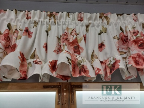 KPL KOMPLET ZASŁONY LAMBREKIN WIĄZANIA KWIATY 140/250 x 2 , 380/40