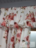 KPL KOMPLET ZASŁONY LAMBREKIN WIĄZANIA KWIATY 140/250 x 2 , 380/40