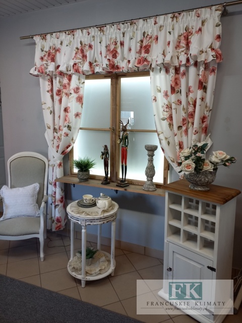 KPL KOMPLET ZASŁONY LAMBREKIN WIĄZANIA KWIATY 140/250 x 2 , 380/40