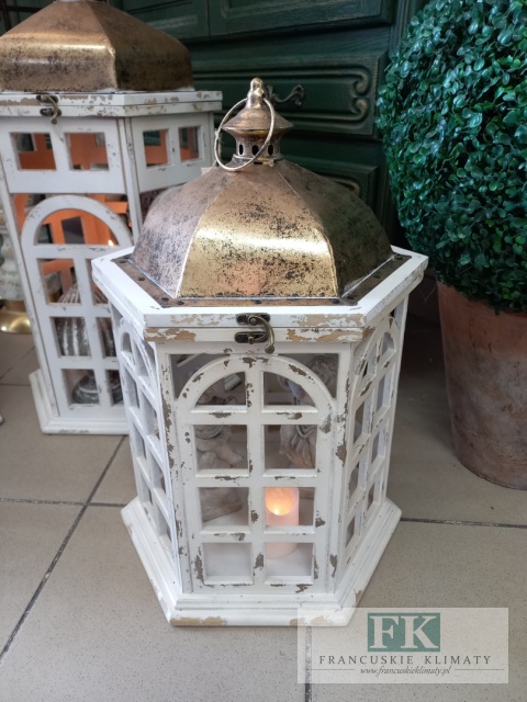 LAMPION LATARNIA KAMIENICZKA 57 CM DREWNO METAL