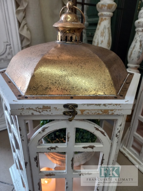 LAMPION LATARNIA KAMIENICZKA 72 CM DREWNO METAL