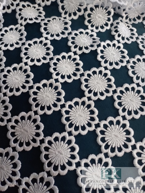 MATERIAŁ tkanina GIPIUROWA , OBRUSOWA GIPIURA BIAŁA 140 CM