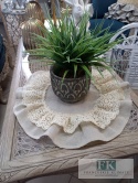 SERWETKA FALBANKA KORONKA KOŁO fi 45 cm BEŻ NATURA prowansja , shabby chic
