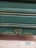 FRANCUSKA KOMODA 122 CM DĄB butelkowa ziele złoto VERT ROYALE