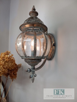 METALOWY ŚCIENNY LAMPION LED 50 cm , zasilany na baterie AA LR6