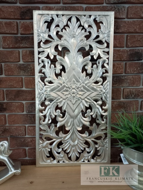 METALOWA DEKORACJA ŚCIENNA 79,5 cm srebrna , METALOPLASTYKA ARTYSTYCZNA