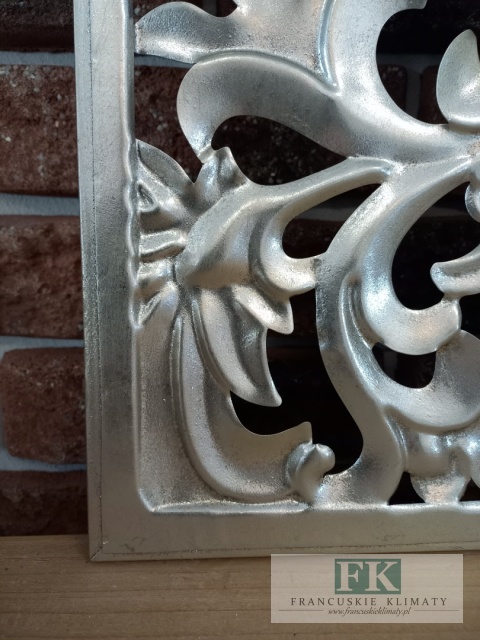 METALOWA DEKORACJA ŚCIENNA 79,5 cm srebrna , METALOPLASTYKA ARTYSTYCZNA