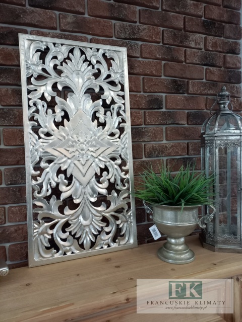 METALOWA DEKORACJA ŚCIENNA 79,5 cm srebrna , METALOPLASTYKA ARTYSTYCZNA
