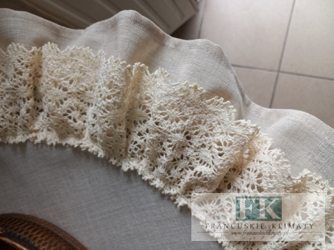 SERWETKA FALBANKA KORONKA KOŁO fi 70 cm BEŻ NATURA prowansja , shabby chic